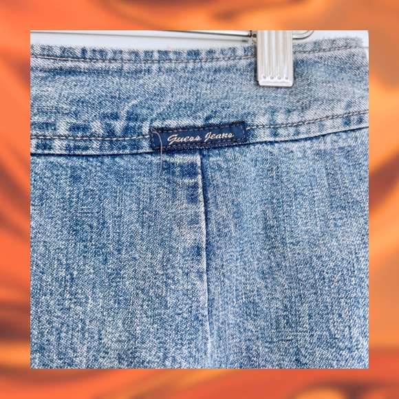 90s Vintage GUESS Denim Mini Skirt ⚡️ Made in USA ⚡️ High Waisted Jean Skirt - Picture 3 of 8